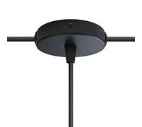 creative cables Kit Mini Rosace cylindrique en métal avec 1 Trou Central et 2 Trous latéraux - Conique, Noir