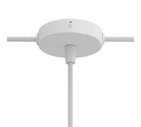 creative cables Kit Mini Rosace cylindrique en métal avec 1 Trou Central et 2 Trous latéraux - Conique, Blanc Mat