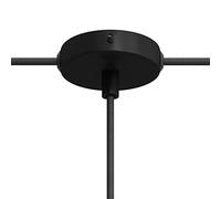 creative cables Kit Mini Rosace cylindrique en métal avec 1 Trou Central et 2 Trous latéraux - Cylindrique, Noir