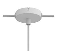 creative cables Kit Mini Rosace cylindrique en métal avec 1 Trou Central et 2 Trous latéraux - Cylindrique, Blanc Mat
