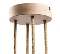creative cables - Kit Rosace cylindrique en Bois à 4 Trous - Neutre