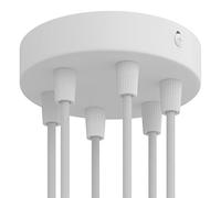 creative cables - Kit Rosace cylindrique en métal à 6 Trous - Conique, Blanc Mat