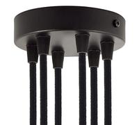 creative cables - Kit Rosace cylindrique en métal à 6 Trous - Conique, Noir