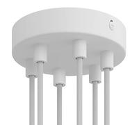 creative cables - Kit Rosace cylindrique en métal à 6 Trous - Cylindrique, Blanc Mat