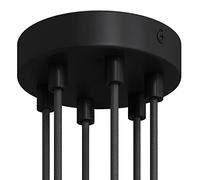 creative cables - Kit Rosace cylindrique en métal à 6 Trous - Cylindrique, Noir