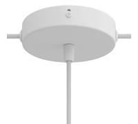 creative cables Kit Rosace cylindrique en métal avec 1 Trou Central et 2 Trous latéraux - Conique, Blanc Mat