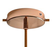 creative cables Kit Rosace cylindrique en métal avec 1 Trou Central et 2 Trous latéraux - Cylindrique, Cuivre