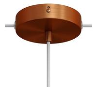 creative cables Kit Rosace cylindrique en métal avec 1 Trou Central et 2 Trous latéraux - Cylindrique, Cuivre satiné