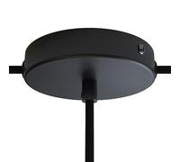 creative cables Kit Rosace cylindrique en métal avec 1 Trou Central et 2 Trous latéraux - Cylindrique, Noir