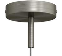 Kit rosace cylindrique en métal avec serre-câble de 7 cm - Titane satiné