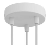 creative cables - Kit Rosace métallique cylindrique à 3 Trous - Conique, Blanc Mat
