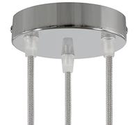 creative cables - Kit Rosace métallique cylindrique à 3 Trous - Conique, Chromé