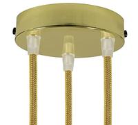 creative cables - Kit Rosace métallique cylindrique à 3 Trous - Conique, Laiton