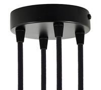 creative cables - Kit Rosace métallique cylindrique à 4 Trous - Conique, Noir