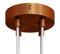 creative cables - Kit Rosace métallique cylindrique à 4 Trous - Cylindrique, Cuivre satiné