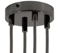 creative cables - Kit Rosace métallique cylindrique à 4 Trous - Cylindrique, Perle Noire