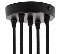 creative cables Kit Rosace métallique cylindrique à 5 Trous - Conique, Noir