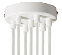 creative cables - Kit Rosace métallique cylindrique à 7 Trous - Cylindrique, Blanc Brillant