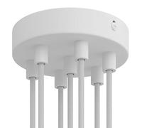 creative cables - Kit Rosace métallique cylindrique à 7 Trous - Cylindrique, Blanc Mat