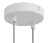 creative cables - Kit Rosace métallique cylindrique à Deux Trous - Cylindrique, Blanc Mat