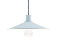 creative cables - Lampe à Suspension Made in Italy avec câble Textile, Abat-Jour Swing Pastel et Finitions en métal - avec Ampoule, Blue Ciel