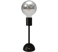 creative cables - Lampe portative et rechargeable Cabless02 avec ampoule globo demi-sphère argentée - Avec ampoule, Noir