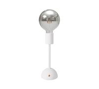 creative cables - Lampe portative et rechargeable Cabless02 avec ampoule globo demi-sphère argentée - Avec ampoule, Blanc
