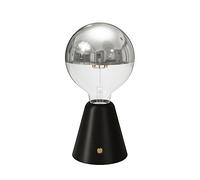 creative cables - Lampe portative LED rechargeable Cabless01 avec ampoule globo demi-sphère argent - Avec ampoule, Noir