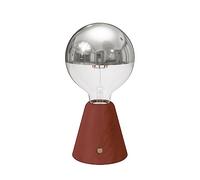 creative cables - Lampe portative LED rechargeable Cabless01 avec ampoule globo demi-sphère argent - Avec ampoule, Terracotta