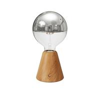 creative cables - Lampe portative LED rechargeable Cabless01 avec ampoule globo demi-sphère argent - Avec ampoule, Neutre