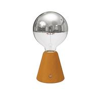 creative cables - Lampe portative LED rechargeable Cabless01 avec ampoule globo demi-sphère argent - Avec ampoule, Safran