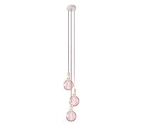 creative cables - Lampe Suspension Multiple 3 Bras avec câble Textile et Finitions en métal - Kit Bricolage, sans Ampoule, Blanc