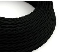 Creative-Cables L'Original câble électrique à large section 3x1,50 mm² recouvert en tissu (20 m, noir TM04) - Tressé, effet soie - Idéal pour les installations visibles - Sécurité certifiée