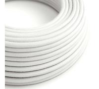 Creative-Cables L'Original câble électrique en silicone Ultrasoft 2x0.75 mm² (50 m, Cotton White RC01) - Rond, en coton - Idéal pour suspensions sans imperfections - Sécurité certifiée, Made in Italy