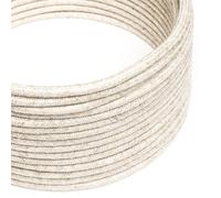 Creative-Cables L'Original câble électrique en silicone Ultrasoft 2x0.75 mm² (50 m, Natural Neutral RN01) - Rond, en lin - Idéal pour suspensions sans imperfections - Sécurité certifiée, Made in Italy