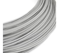 Creative-Cables L'Original cable électrique Extra Low Voltage SELV 2x0,35 mm² (1 m, RM02 Silver) - Rond, effet soie - Idéal pour les LED 12-48V - Sécurité certifiée, fabriqué en Italie