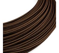 Creative-Cables L'Original cable électrique Extra Low Voltage SELV 2x0,35 mm² (1 m, RM13 Brown) - Rond, effet soie - Idéal pour les LED 12-48V - Sécurité certifiée, fabriqué en Italie