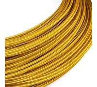 Creative-Cables L'Original cable électrique Extra Low Voltage SELV 2x0,35 mm² (50 m, Gold RM05) - Rond, effet soie - Idéal pour les LED 12-48V - Sécurité certifiée, fabriqué en Italie