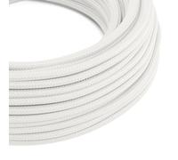 Creative-Cables L'Original cable électrique plat 2x0,75 mm² (50 m, blanc PM01) - Plat, effet soie - Idéal pour les lampes de table et les lampadaires - Sécurité certifiée, fabriqué en Italie