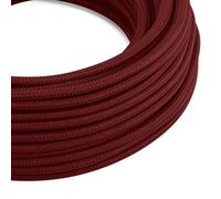 Creative-Cables L'Original cable électrique plat 2x0,75 mm² (50 m, Bordeaux PM19) - Plat, effet soie - Idéal pour les lampes de table et les lampadaires - Sécurité certifiée, fabriqué en Italie
