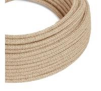 Creative-Cables L'Original cable électrique plat 2x0,75 mm² (50 m, Jute PN06) - Plat, jute - Idéal pour les lampes de table et les lampadaires - Sécurité certifiée, fabriqué en Italie