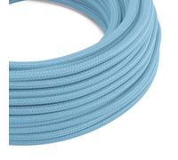 Creative-Cables L'Original cable électrique plat 2x0,75 mm² (50 m, Light Blue Baby PM17) - Plat, effet soie - Idéal pour les lampes de table et les lampadaires - Sécurité certifiée, fabriqué en Italie