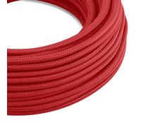 Creative-Cables L'Original cable électrique plat 2x0,75 mm² (50 m, Rouge PM09) - Plat, effet soie - Idéal pour les lampes de table et les lampadaires - Sécurité certifiée, fabriqué en Italie