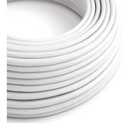 Creative-Cables L'Original cable électrique recouvert en tissu DALI 5x0,75 mm² (50 m, blanc RM01) - Rond, effet soie - 5 conducteurs pour le contrôle DALI et la domotique - Fabriqué en Italie