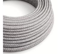 Creative-Cables L'Original cable électrique recouvert en tissu DALI 5x0,75 mm² (50 m, RN02 Grey) - Rond, en lin - 5 conducteurs pour le contrôle DALI et la domotique - Fabriqué en Italie