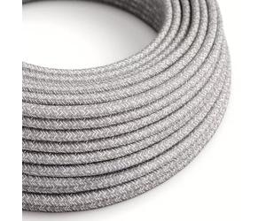 Creative-Cables L'Original cable électrique recouvert en tissu DALI 5x0,75 mm² (50 m, RN02 Grey) - Rond, en lin - 5 conducteurs pour le contrôle DALI et la domotique - Fabriqué en Italie