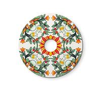 creative cables Mini Plateau Ellepì 'Majoliques' pour Lampes à Suspension, murales et guirlandes, diamètre 24 cm - Made in Italy - Majolica Rouge - Vert