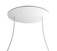 creative cables Rosace XXL Rose-One Rond de 400 mm de diamètre avec 2 Trous et 4 Trous latéraux - Blanc Mat, Blanc