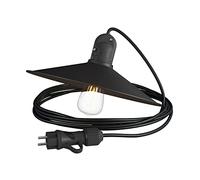 creative cables Snake Eiva avec Abat-Jour Swing, Lampe d'extérieur portative, 5 m de câble Textile, Douille étanche IP65 et fiche - avec Ampoule, Noir
