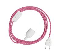 creative cables - SnakeBis Twisted - Câblage avec Douille et câble Textile tressé - 3 Mètres, TM08, E14